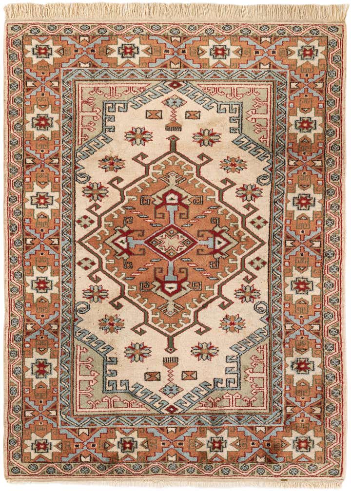 4' 4 x 6' 8 Hand Knotted Anatolian Oriental Wool Rug