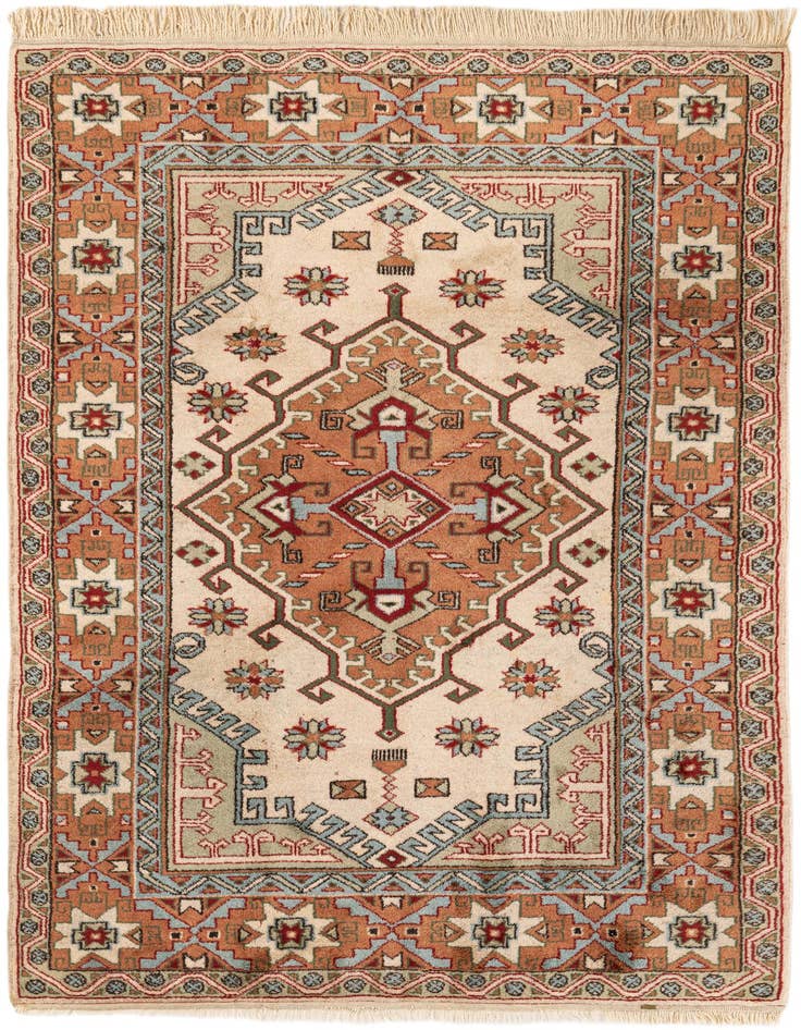 Detail image of 4' 4 x 6' 8 Hand Knotted Anatolian Oriental Wool Rug