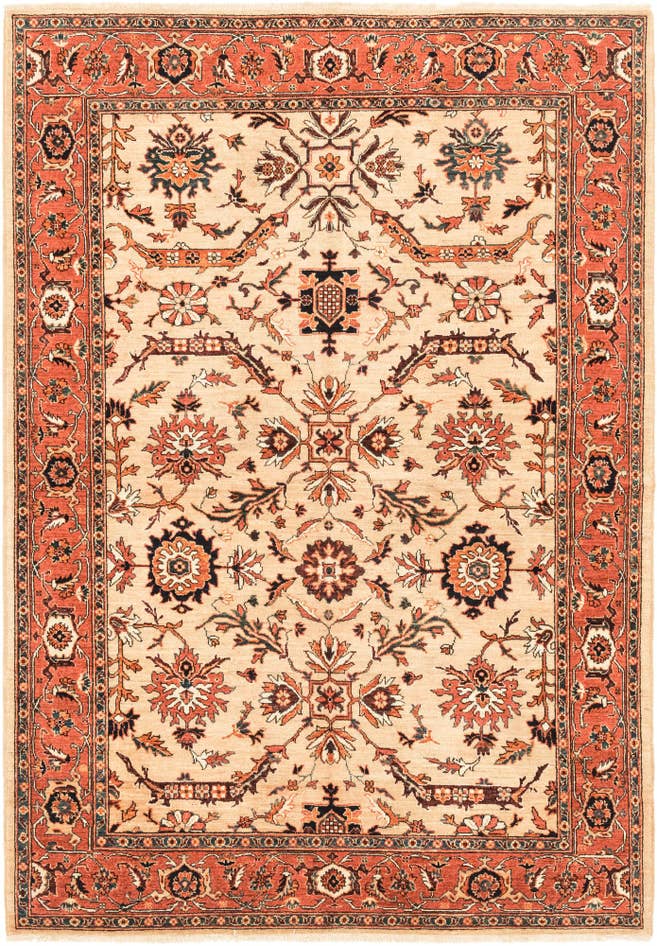 Detail image of 5' 7 x 8' Hand Knotted Ariana Ziegler Oriental Rug