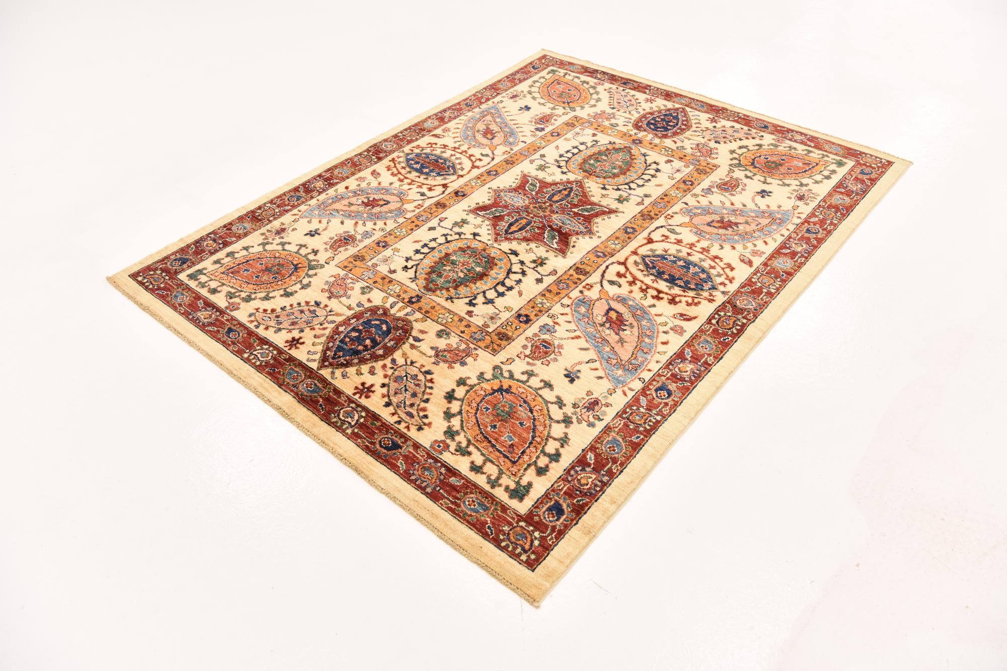 4' 11 x 6' 5 Hand Knotted Ariana Ziegler Rug