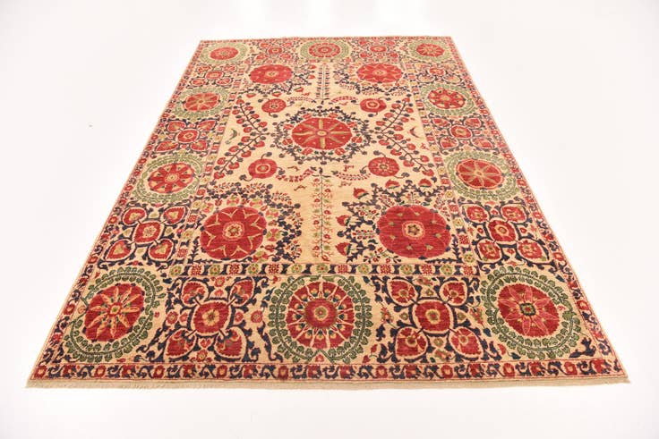 Detail image of 6' 1 x 8' 9 Hand Knotted Ariana Ziegler Oriental Rug