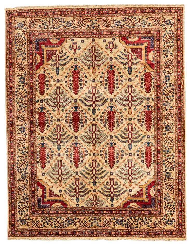 Detail image of 5' x 6' 7 Hand Knotted Ariana Ziegler Oriental Rug