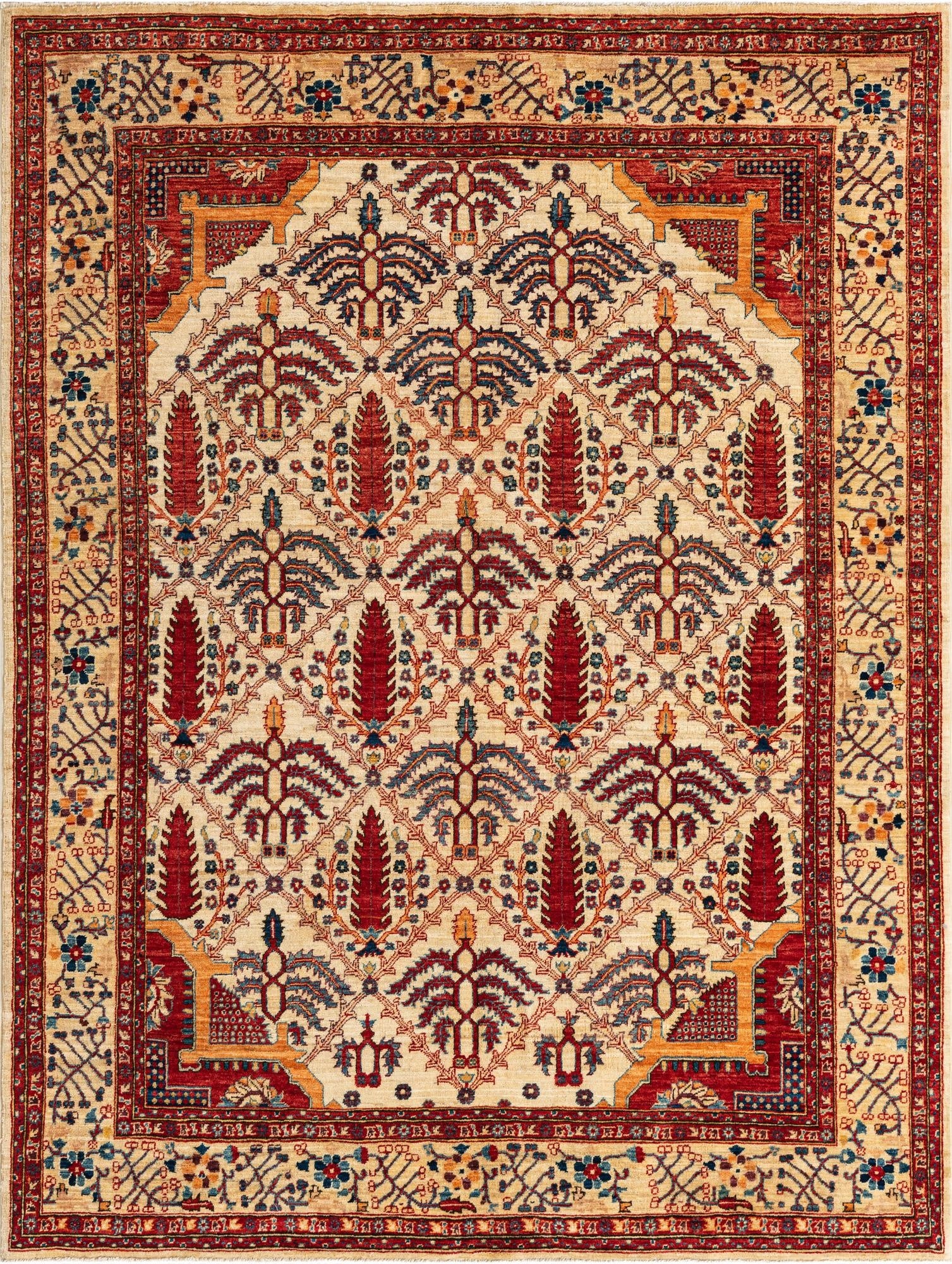 4' 10 x 6' 5  Hand Knotted Ariana Ziegler Oriental Rug