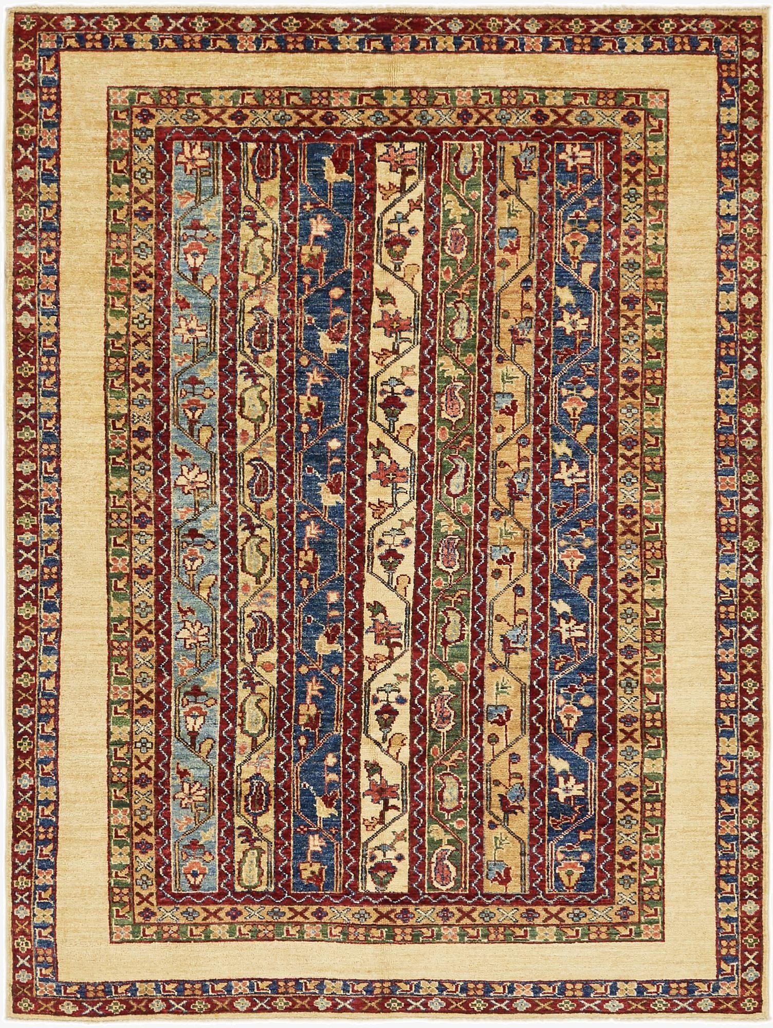 4' 10 x 6' 6  Hand Knotted Ariana Ziegler Wool Rug