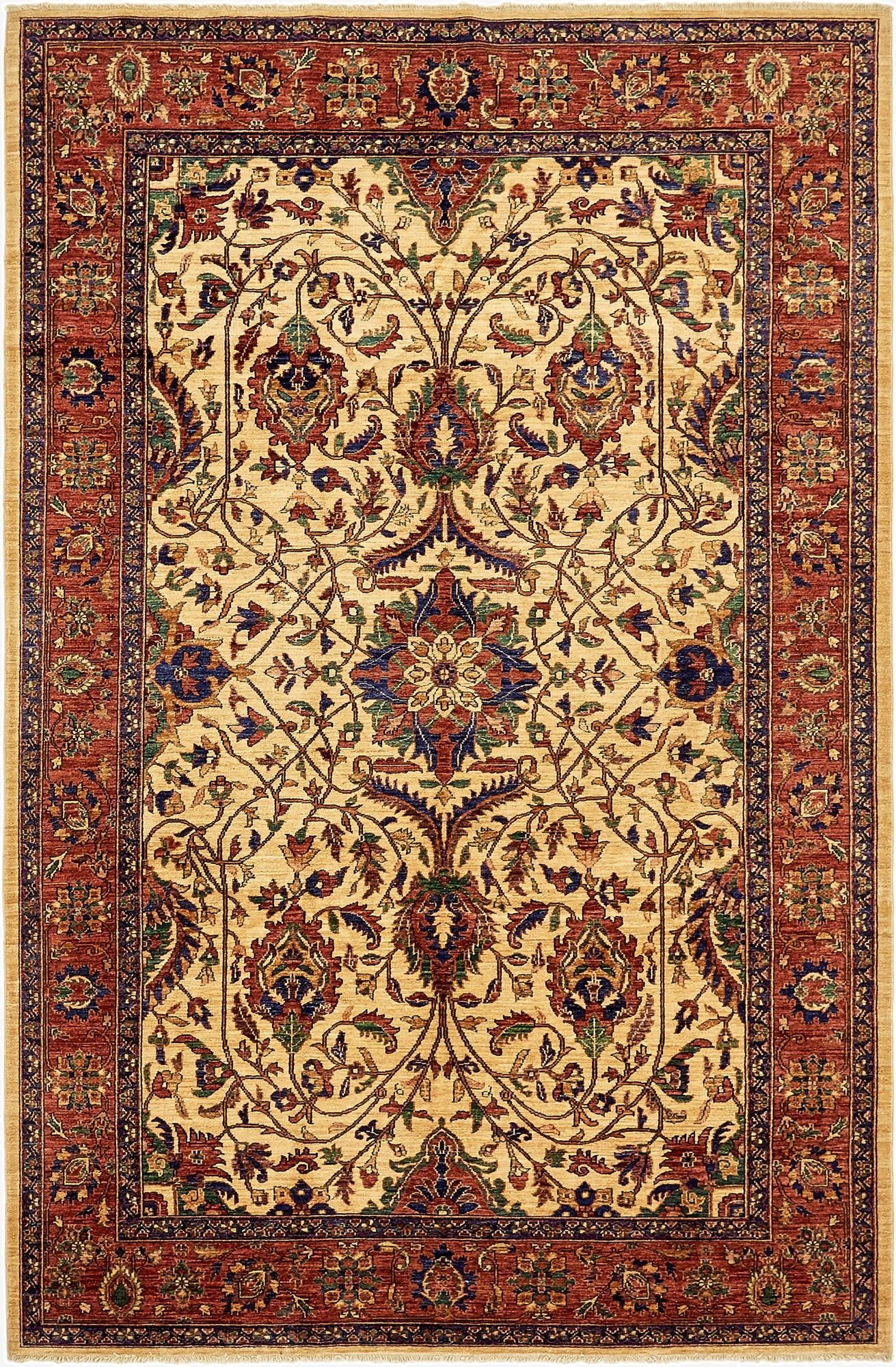 6' 8 x 10' 3  Hand Knotted Ariana Ziegler Oriental Wool Rug
