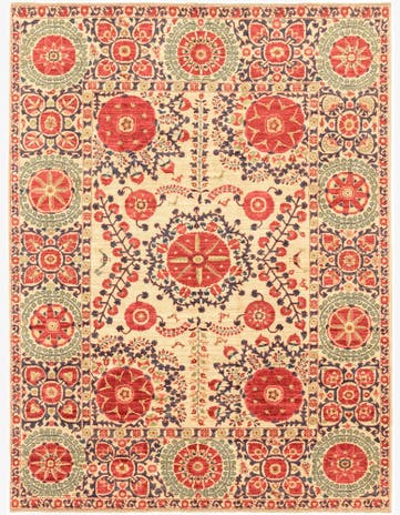 6' 1 x 8' 1 Hand Knotted Ariana Ziegler Oriental Rug