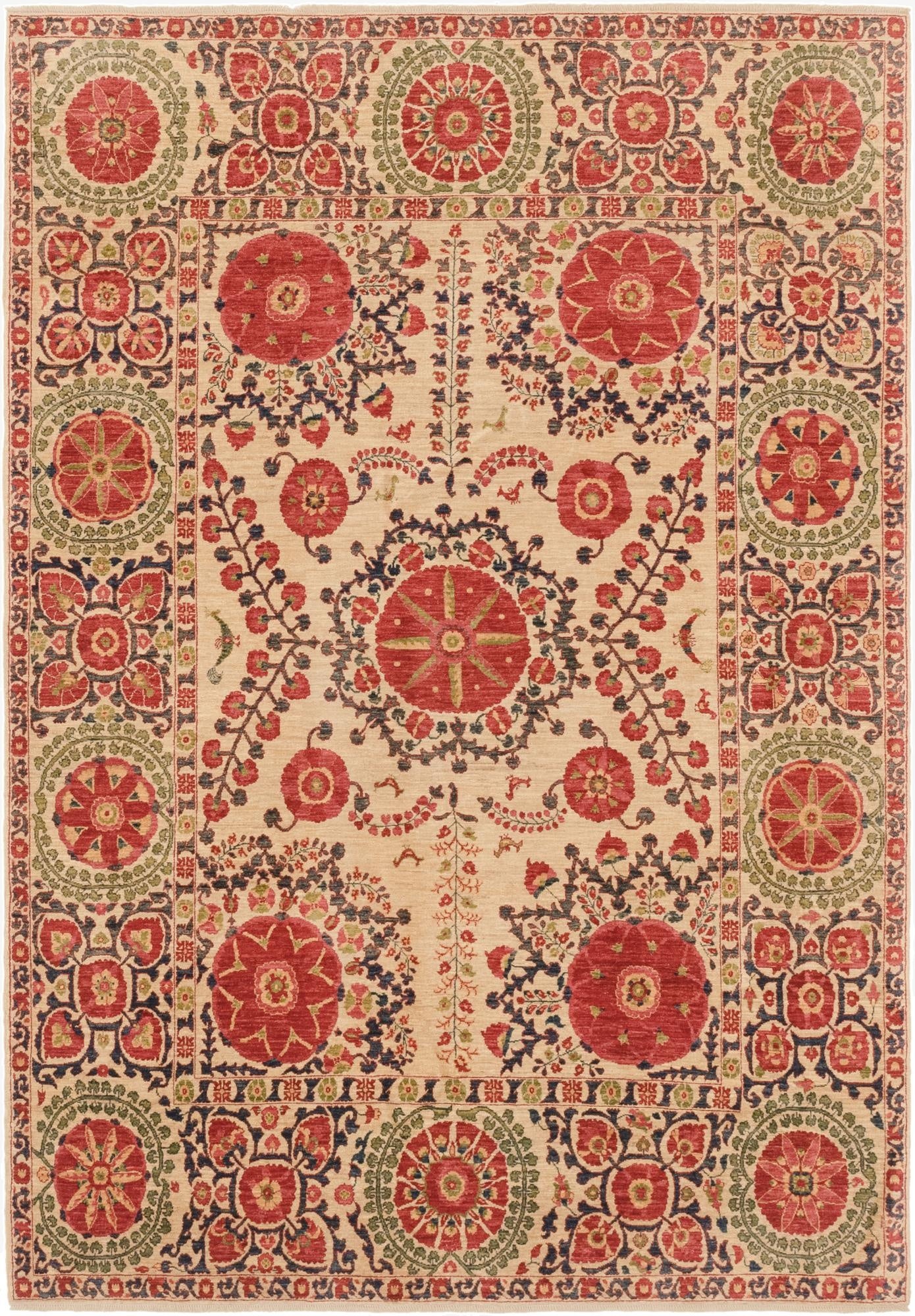 6' 1 x 8' 9  Hand Knotted Ariana Ziegler Oriental Rug