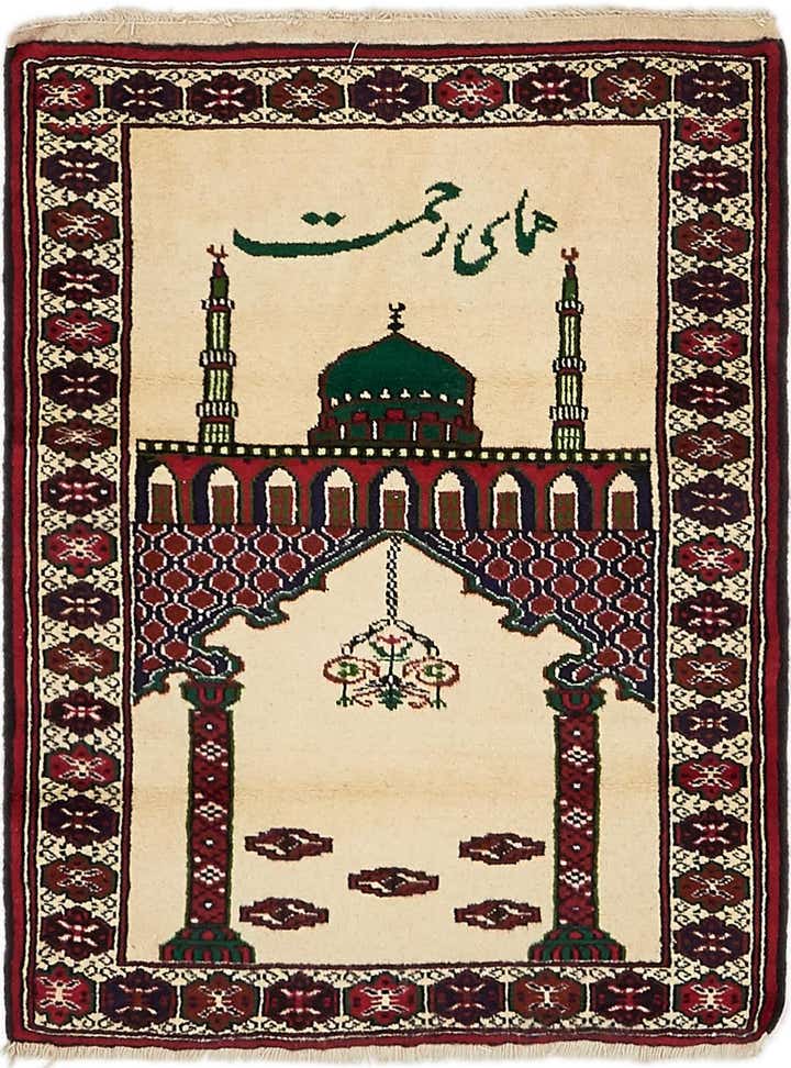 2' 8 x 3' 7 Hand Knotted Balouch Persian Wool Rug