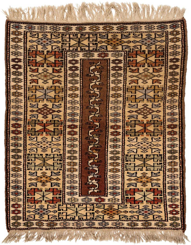 Detail image of 3' x 4' 8 Hand Woven Balouch Wool Rug