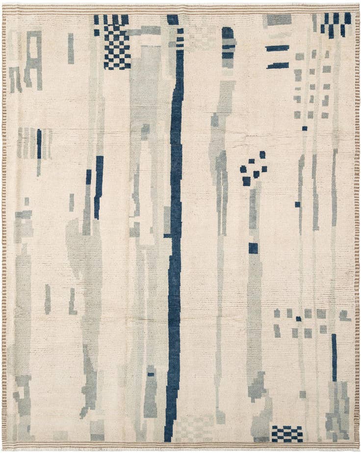 Detail image of 8' 2 x 10' Hand Knotted Beni Marok Rug
