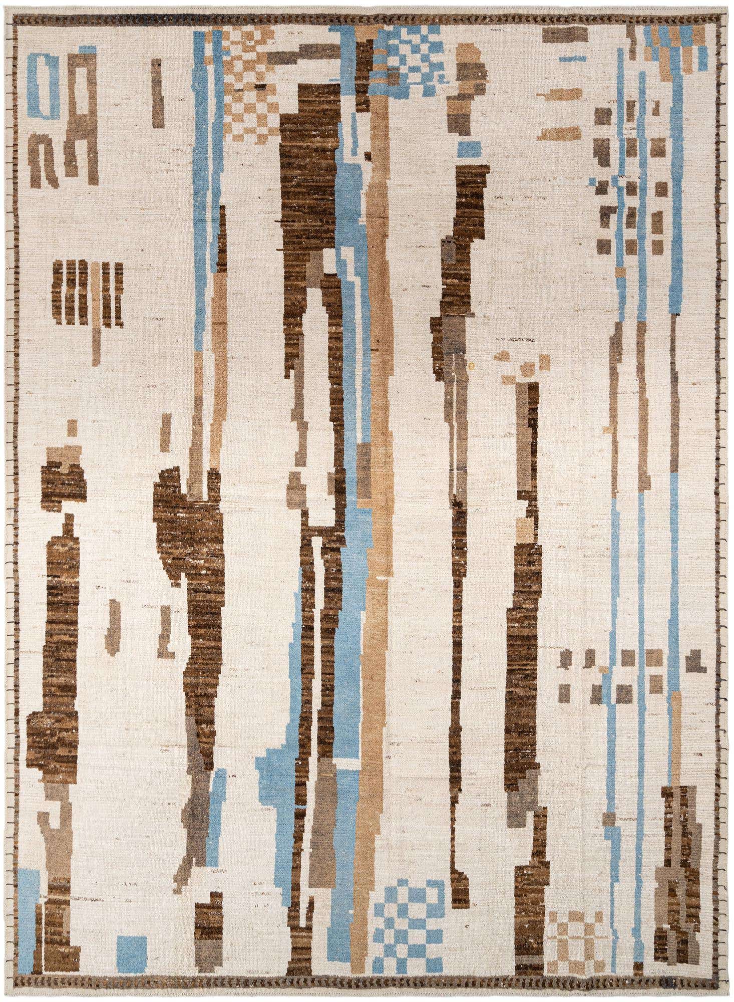 9' 11 x 13' 7 Hand Knotted Beni Marok Rug