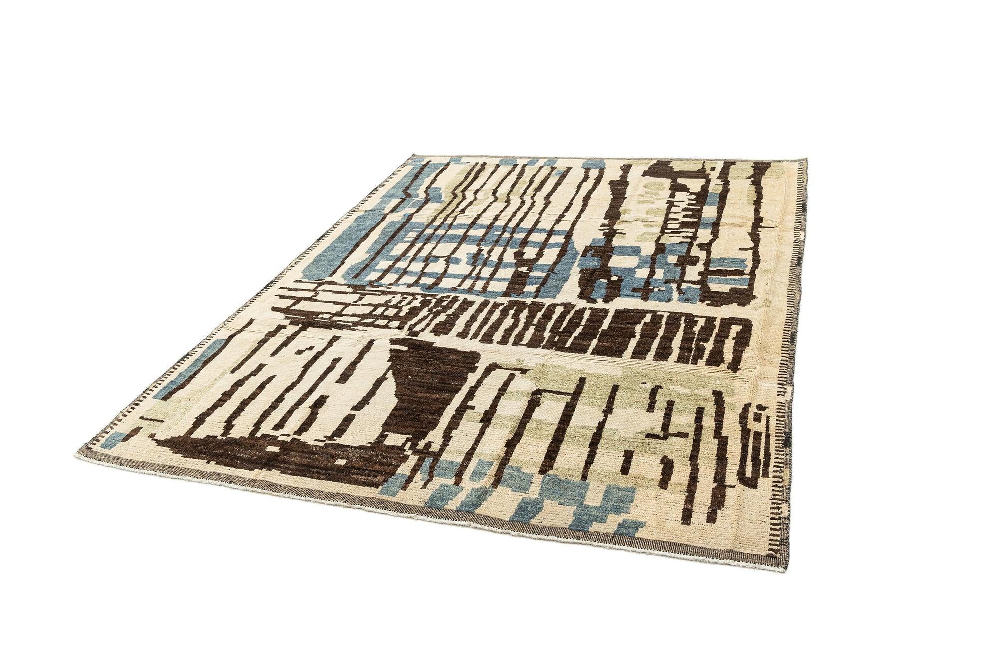 8' 1 x 10' 4 Hand Knotted Beni Marok Rug