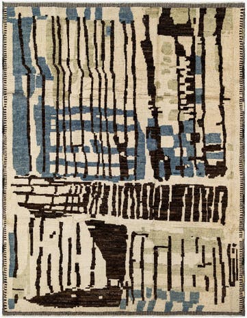 8' 1 x 10' 4 Hand Knotted Beni Marok Rug