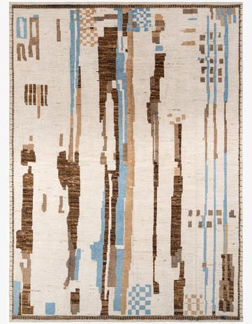 9' 11 x 13' 7 Hand Knotted Beni Marok Rug