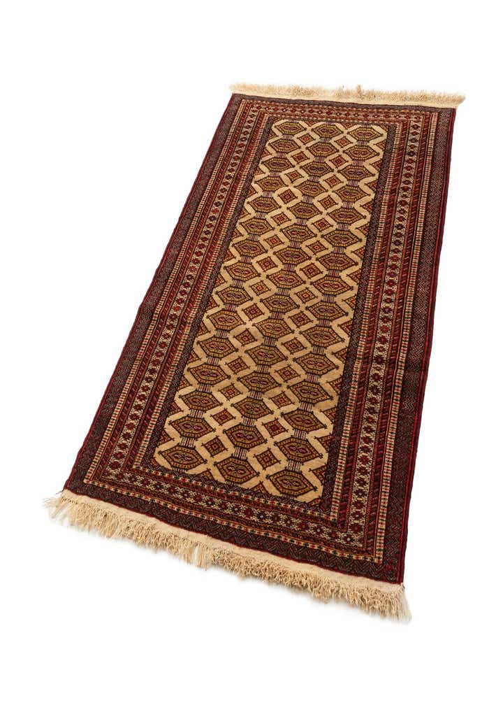 4' 3 x 6' 1 Hand Knotted Bokhara Wool Rug