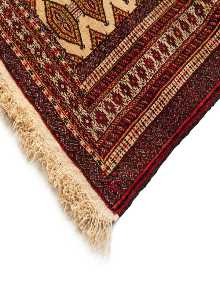 4' 3 x 6' 1 Hand Knotted Bokhara Wool Rug