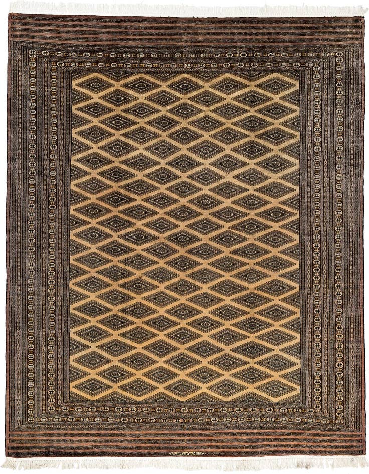 Detail image of 6' 4 x 8' 4 Hand Knotted Bokhara Oriental Wool Rug
