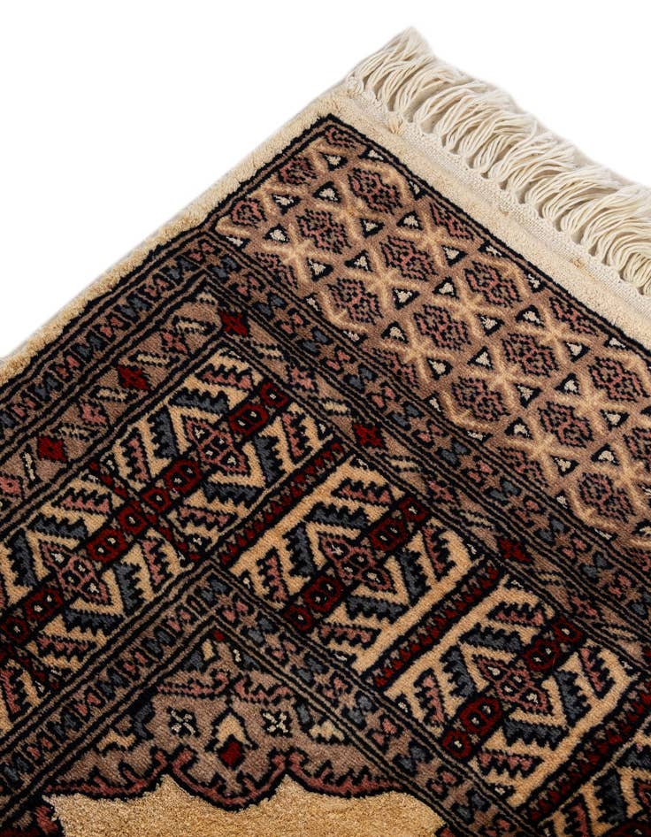 Detail image of 2' 6 x 4'  Hand Knotted Bokhara Oriental Wool Rug