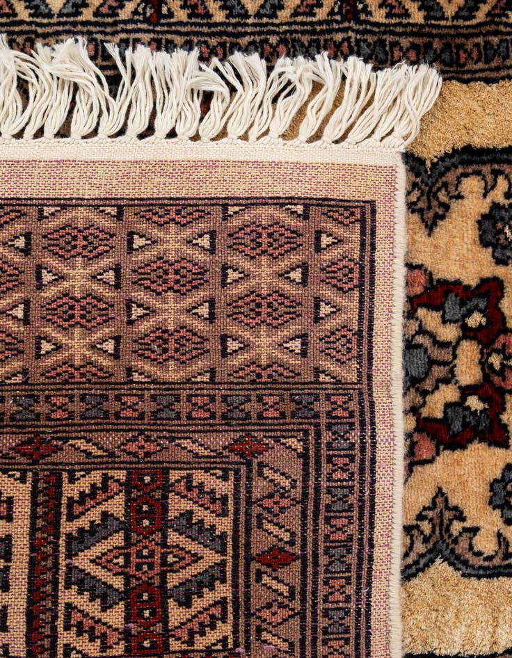 Detail image of 2' 6 x 4'  Hand Knotted Bokhara Oriental Wool Rug