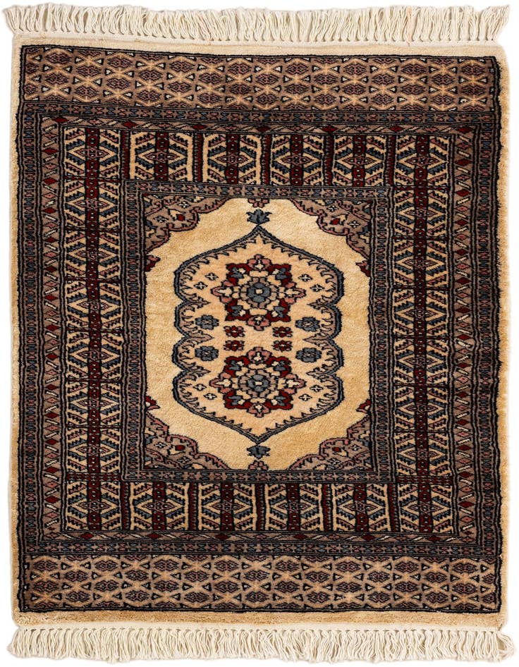 Detail image of 2' 6 x 4' Hand Knotted Bokhara Oriental Wool Rug