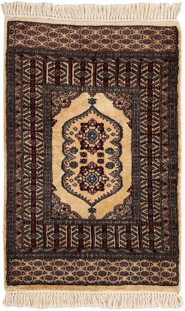 2' 6 x 4' Hand Knotted Bokhara Oriental Wool Rug