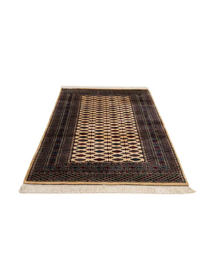 4' 3 x 6' 1 Hand Knotted Bokhara Oriental Wool Rug