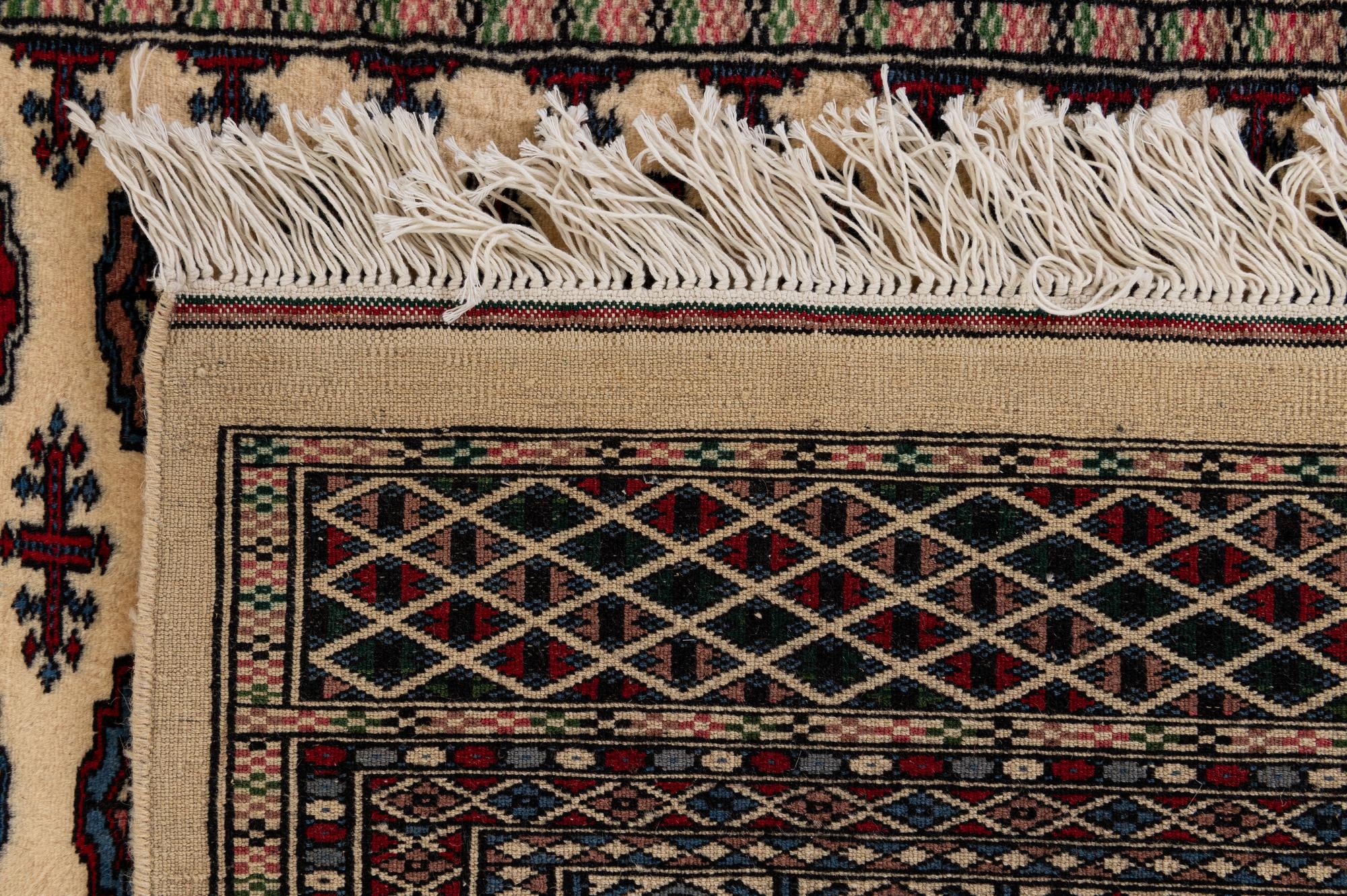 4' 3 x 6' 1 Hand Knotted Bokhara Oriental Wool Rug