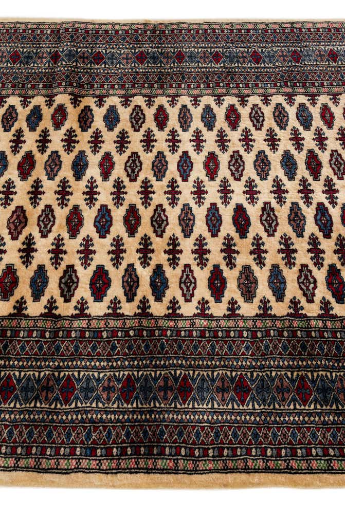 4' 3 x 6' 1 Hand Knotted Bokhara Oriental Wool Rug