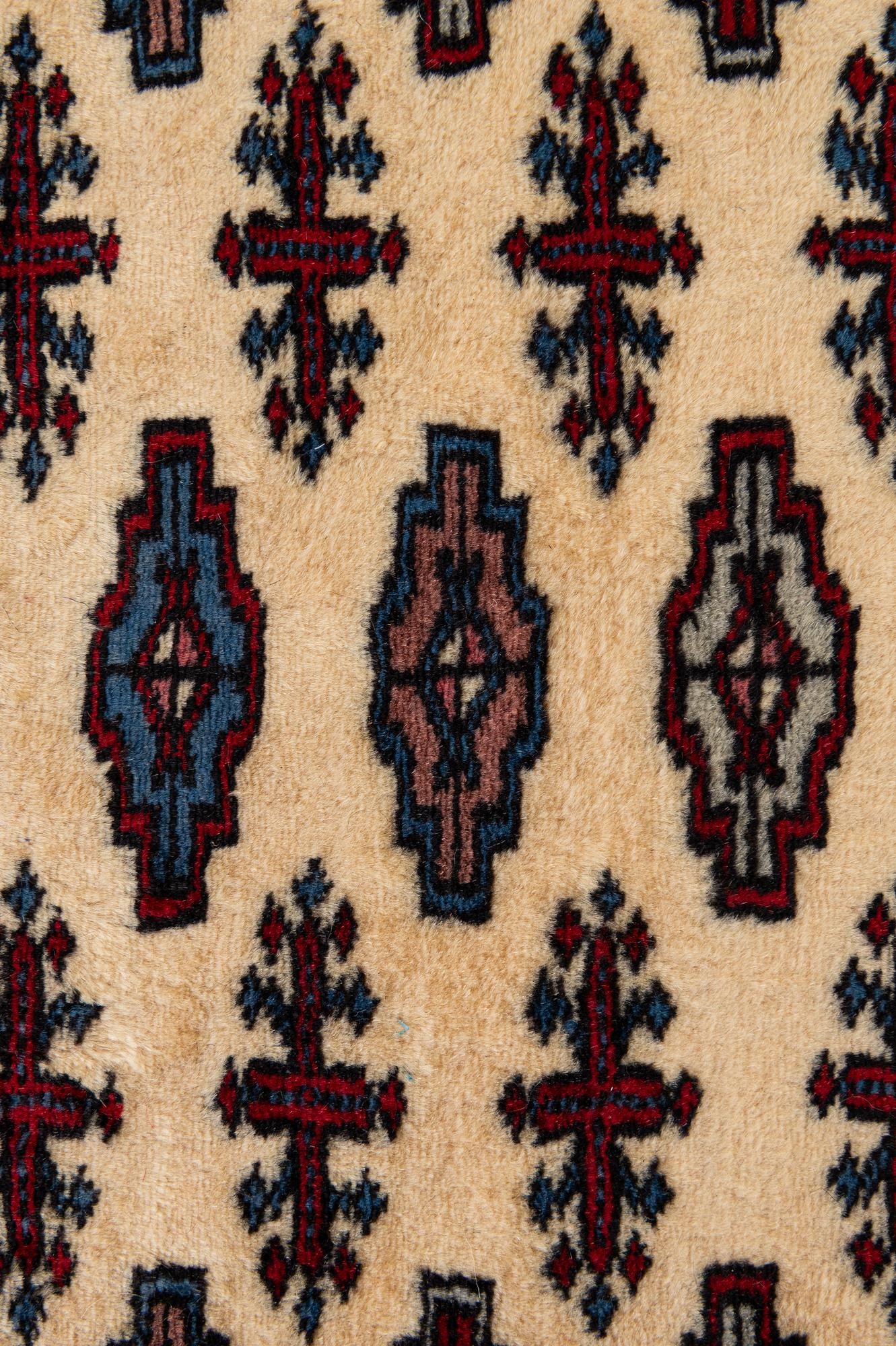 4' 3 x 6' 1 Hand Knotted Bokhara Oriental Wool Rug
