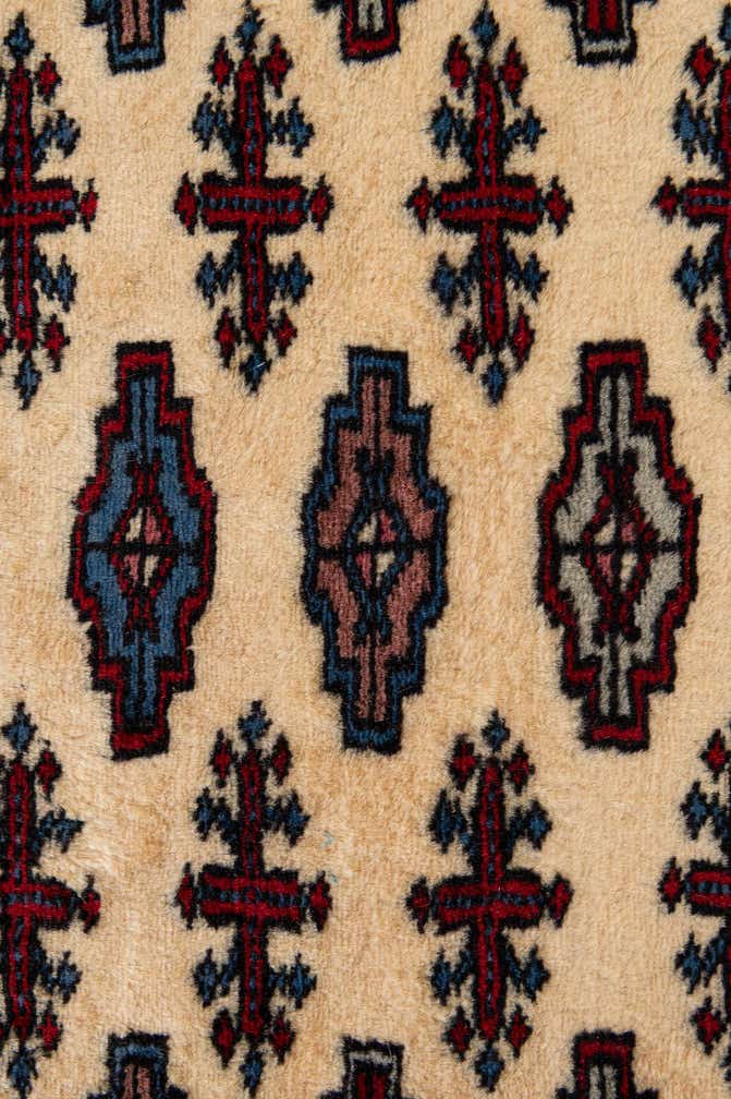 4' 3 x 6' 1 Hand Knotted Bokhara Oriental Wool Rug