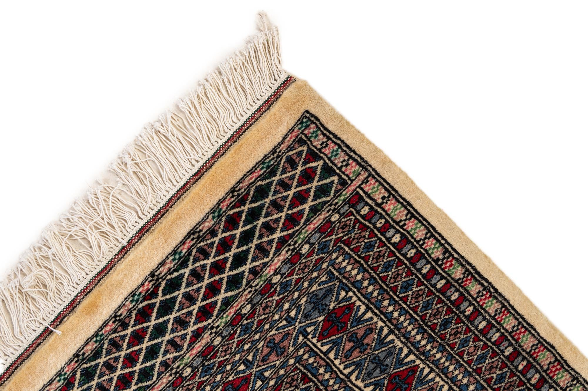 4' 3 x 6' 1 Hand Knotted Bokhara Oriental Wool Rug