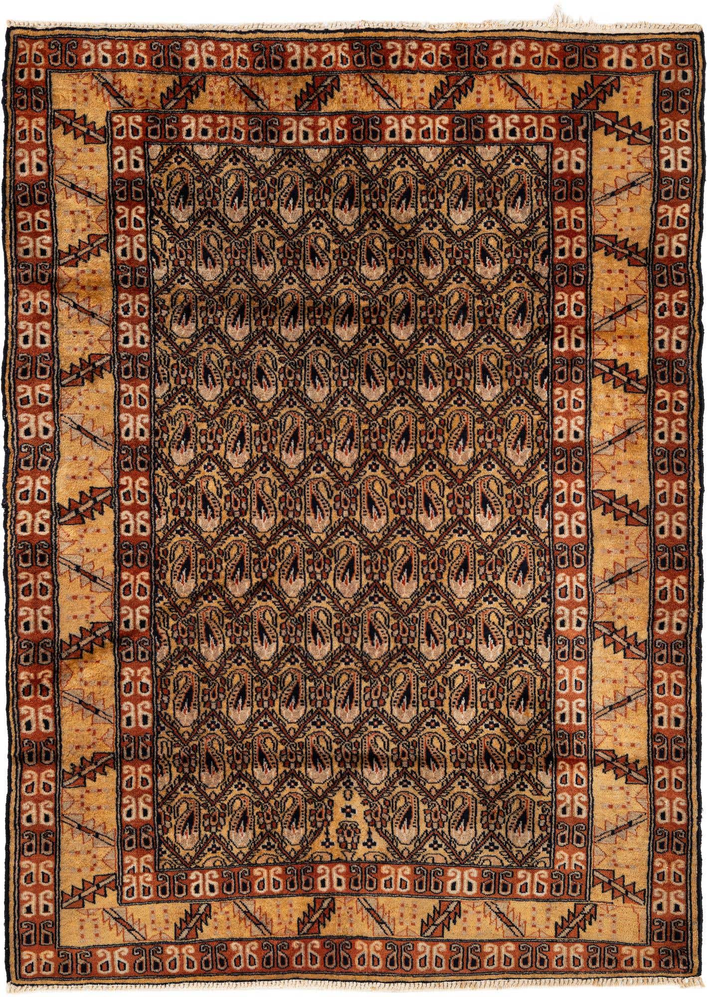 4' 2 x 5' 10 Hand Knotted Bokhara Wool Rug