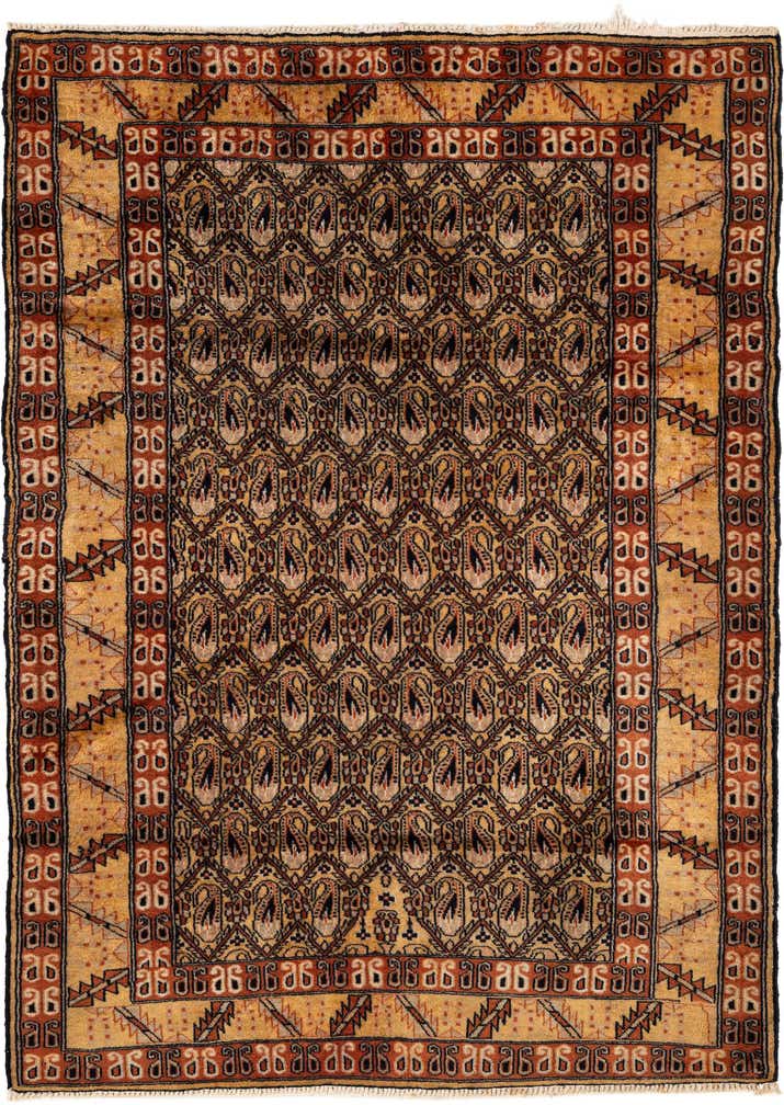 4' 2 x 5' 10 Hand Knotted Bokhara Wool Rug