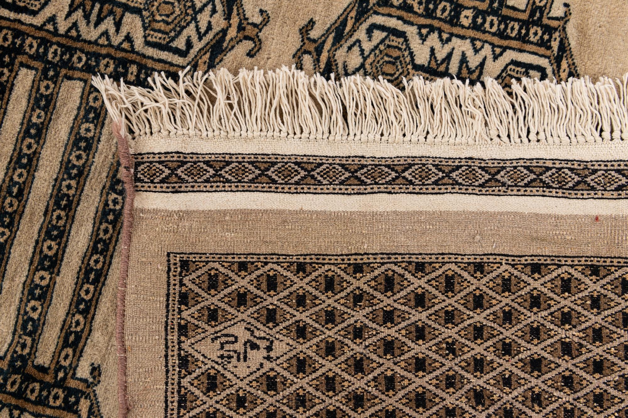 7' 4 x 9' 9 Hand Knotted Bokhara Oriental Wool Rug