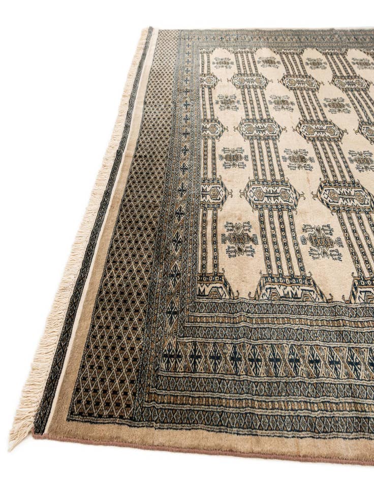 Detail image of 7' 4 x 9' 9 Hand Knotted Bokhara Oriental Wool Rug