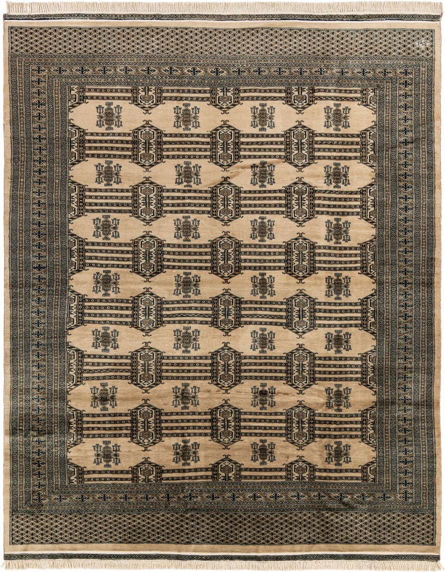 7' 4 x 9' 9 Hand Knotted Bokhara Oriental Wool Rug