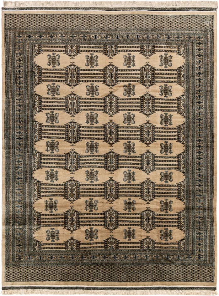 Detail image of 7' 4 x 9' 9 Hand Knotted Bokhara Oriental Wool Rug