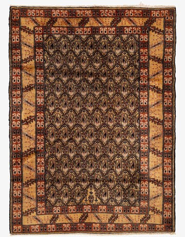 4' 2 x 5' 10 Hand Knotted Bokhara Wool Rug