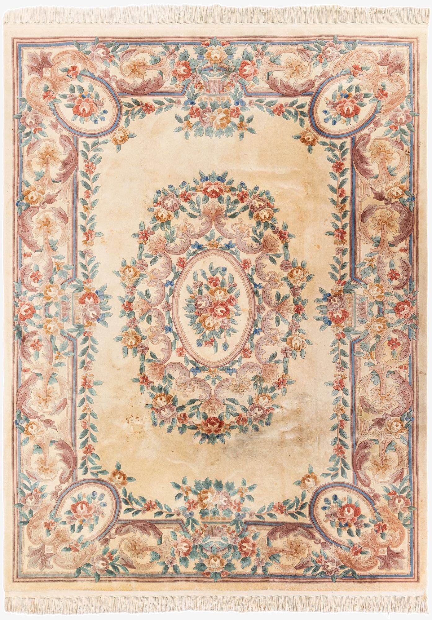 8' 7 x 11' 8  Hand Knotted Carved Pekin Wool Rug