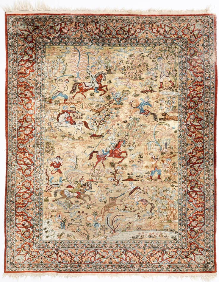 Detail image of 3' 6 x 5' 1 China Silk Rug