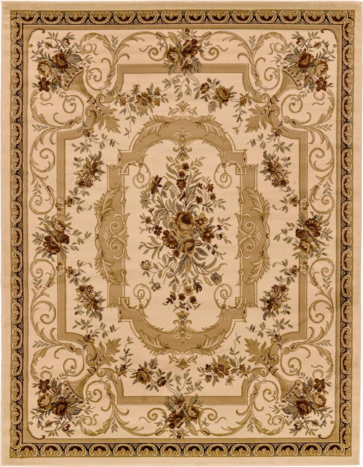 Detail image of 7' 10 x 11' Classic Aubusson Rug