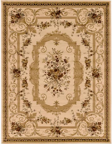 Cream Classic Aubusson Rug