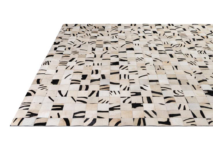 Detail image of 8' 11 x 9' 9 Cowhide - Patchwork Rug