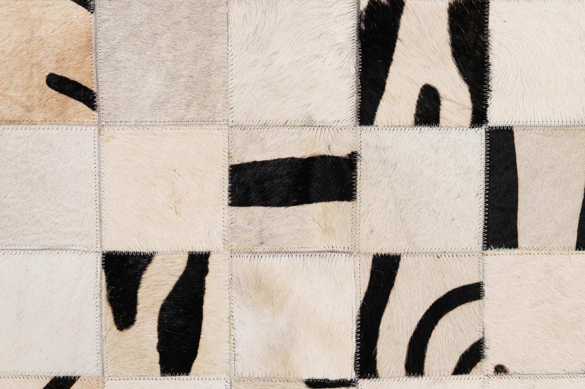 8' 11 x 9' 9 Cowhide - Patchwork Rug