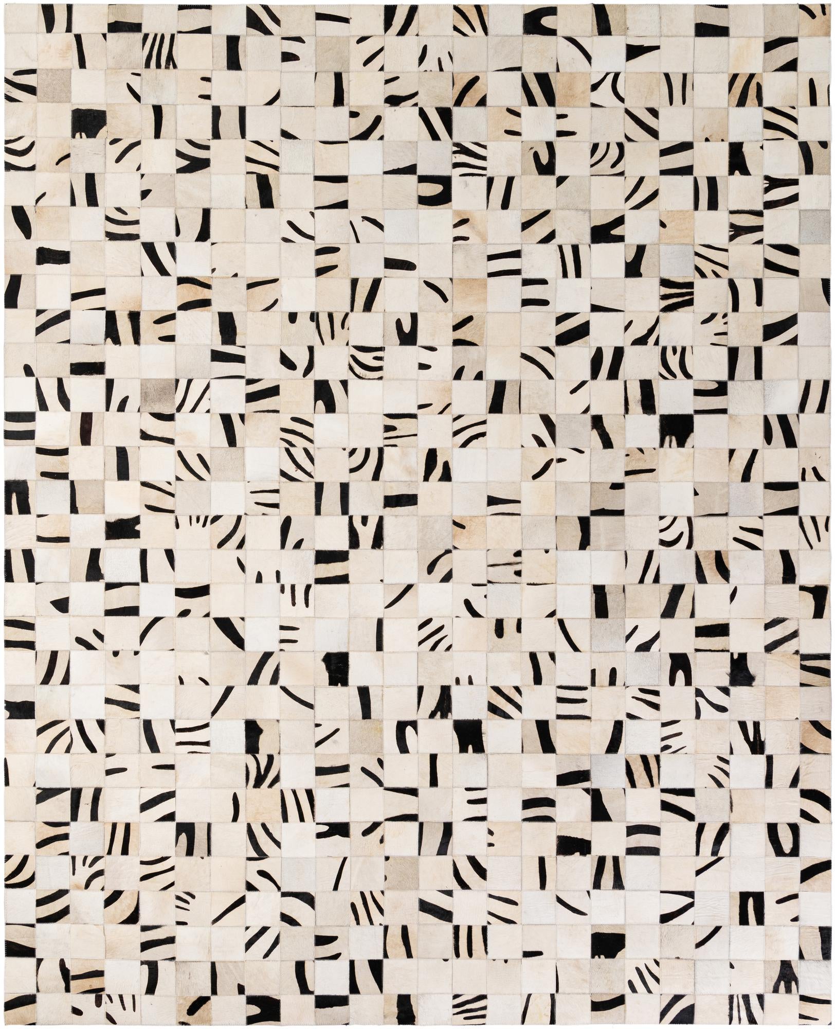 8' 11 x 9' 9 Cowhide - Patchwork Rug