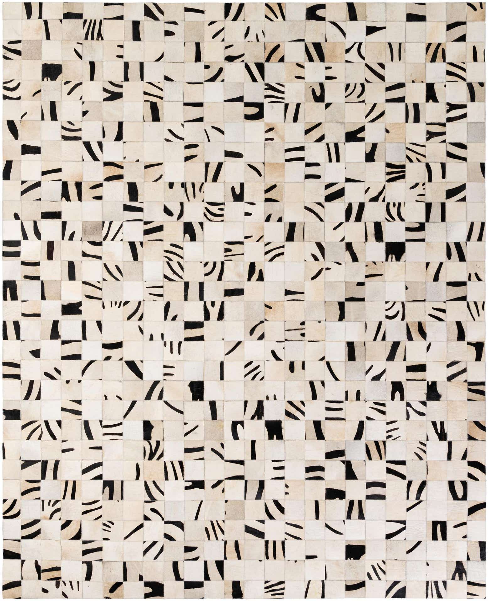 8' 11 x 9' 9 Cowhide - Patchwork Rug