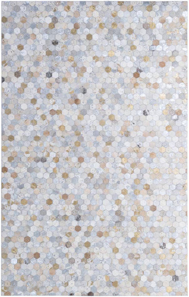 Detail image of 5' 1 x 8' Cowhide - Patchwork Rug