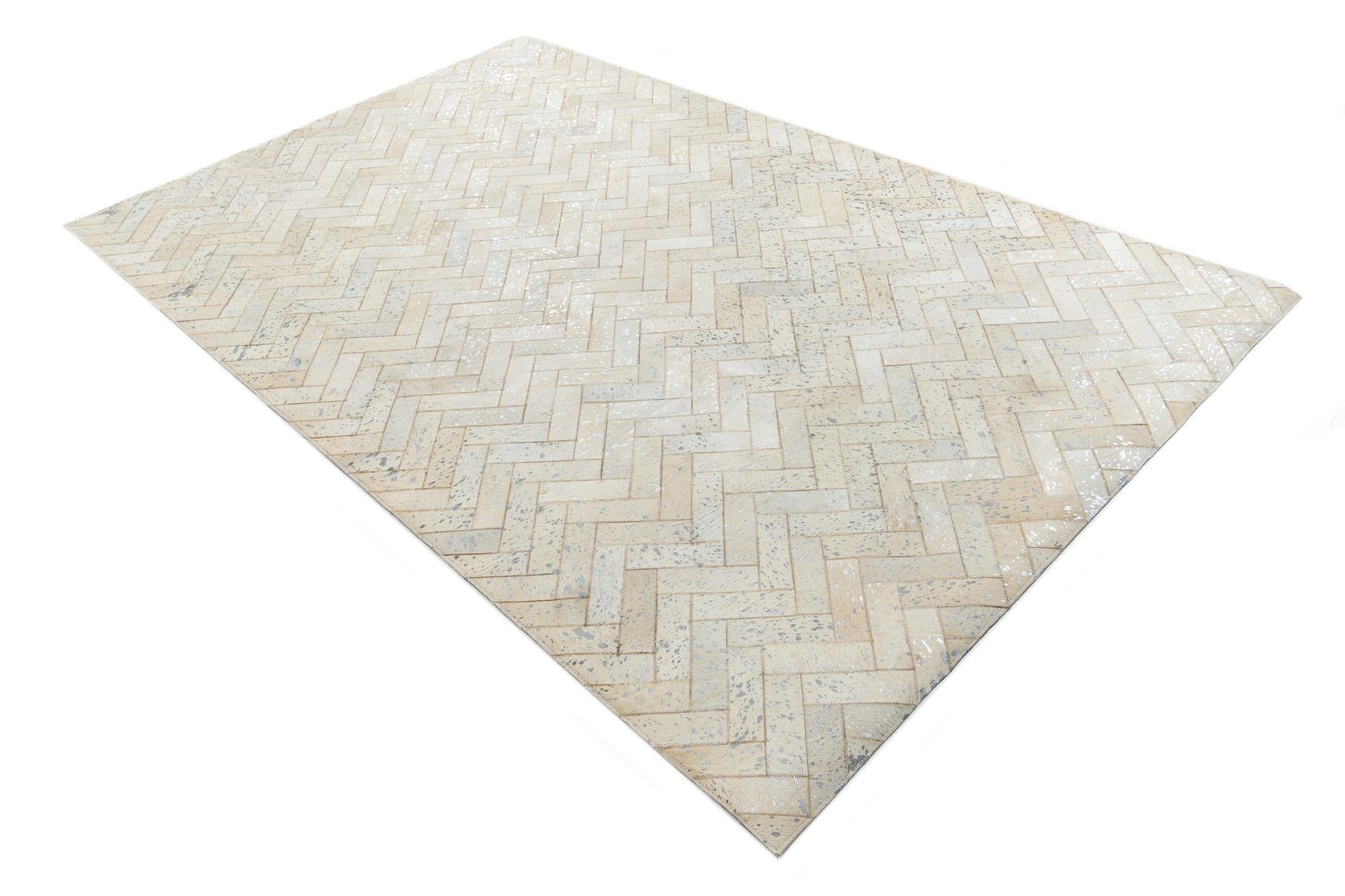 5' x 7' 10 Cowhide Leather Rug