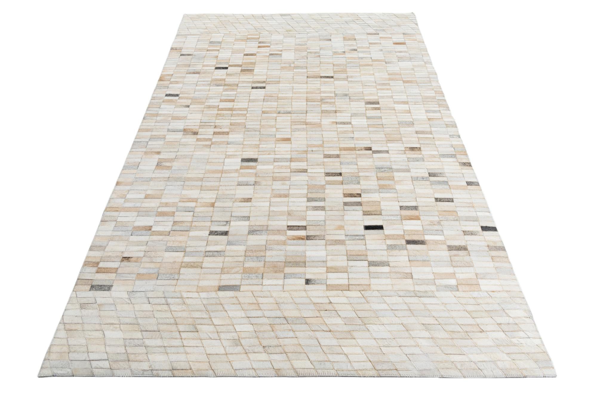 5' x 7' 10 Cowhide Leather Rug