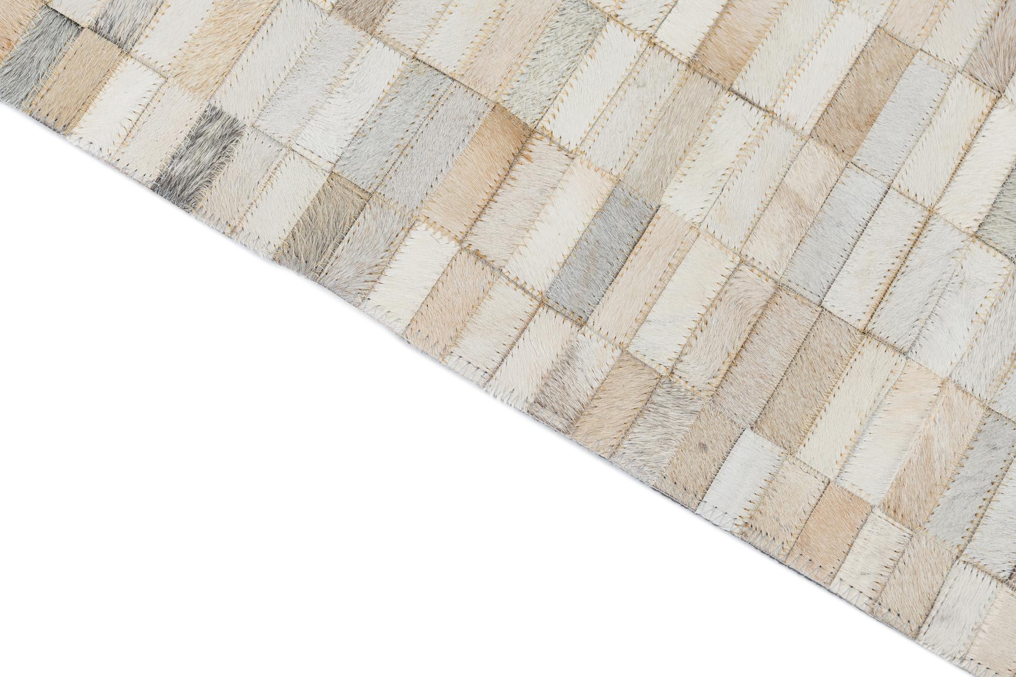 5' x 7' 10 Cowhide Leather Rug